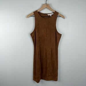 Cupcakes & Cashmere Brown Faux Suede Dress M